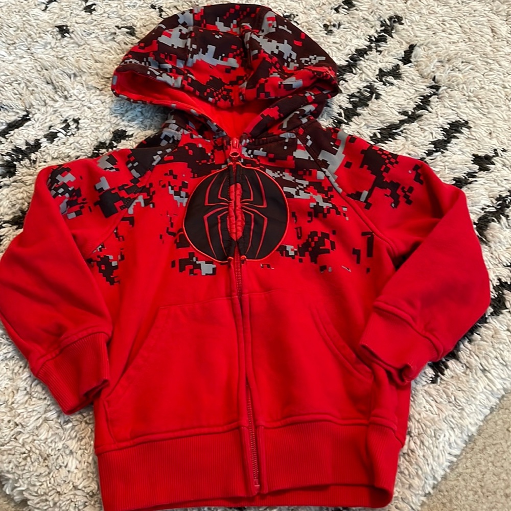 Marvel size 4 boys spider man hooded zip up